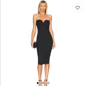“More to Come” (Revolve) Sophia Strapless Midi Dress